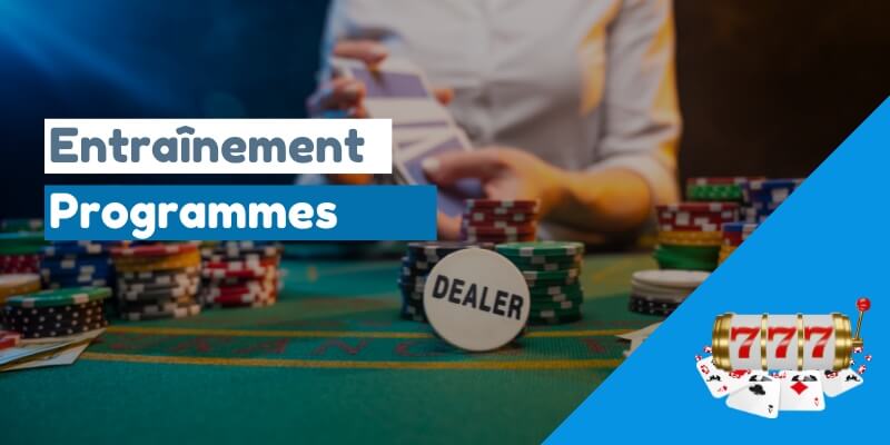 Le croupier mélange les cartes sur la table de poker